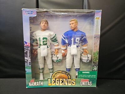 JOHNNY UNITAS / JOE NAMATH NFL 1998 Starting Lineup Hall Of Fame Legends NEW