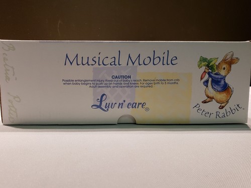 Beatrix Potter Peter Rabbit Wooden Crib Musical Mobile Baby New In Box 2001 set