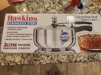 Hawkins Stainless Steel Pressure Cooker Induction Cooker Silver HSS3W Free Ship