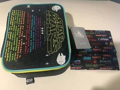 Disney Star Wars Jedai Darth Vader Force Yoda FalconPicnic Lunch Bag w.Pouch NEW