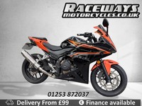 HONDA CBR500R 2017 17 REG BLACK AND ORANGE 18,375 MILES USED MOTORCYCLE 471CC
