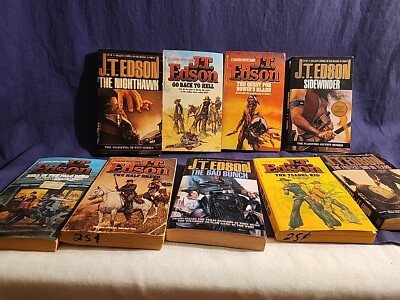 J.T. Edson Paperback Vintage Western Books Lot of 9