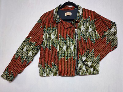 Grass Fields The African Shop Blazer Sz 16 Full Zip Traditional Folk Hand Craft