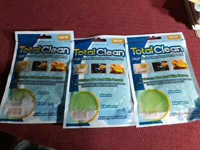 Lot x3 Total CleanTech Cleaning Compound Gel Reusable Handy All Purpose NEW