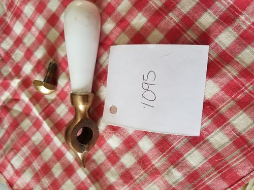 Vintage Porceline and Brass Handle