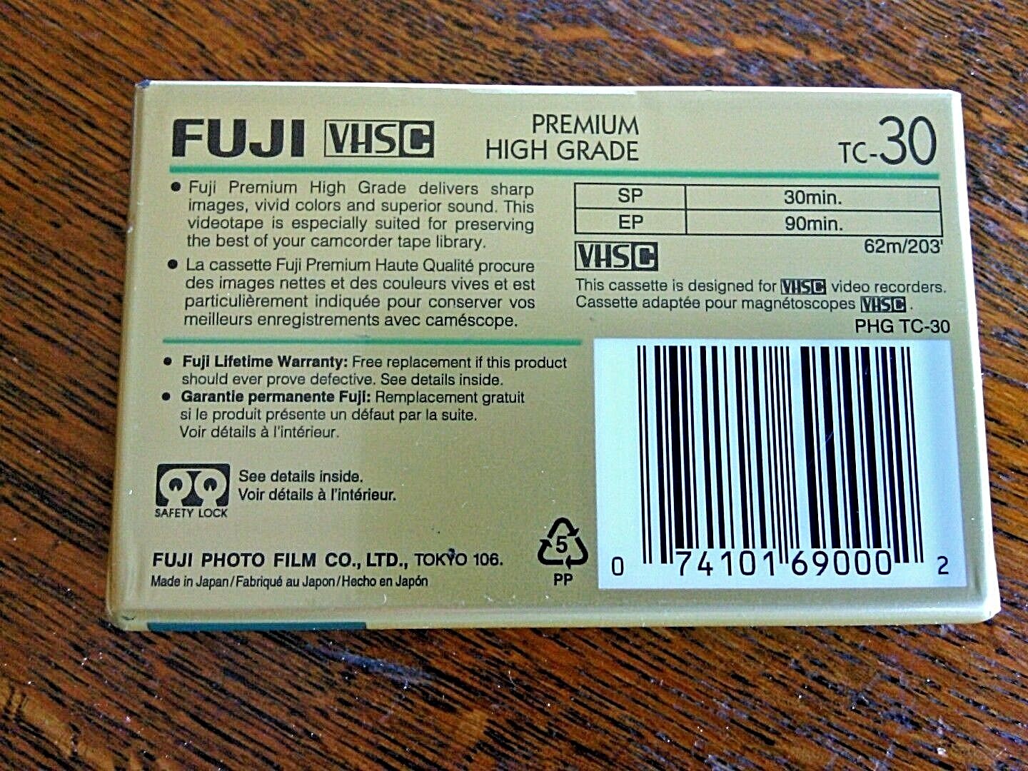 Fuji VHS C Pro Tape TC 30 Video Camcorder Premium High Grade Sealed Tapes EP 90