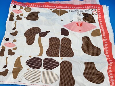 Farm Fun by Stacy Iest Hsu Moda Cow Sheep Chick Cotton Fabric Panel 