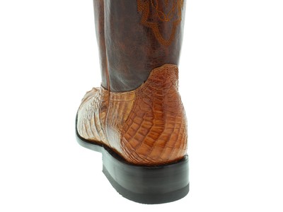 Pre-owned Western Mens Cognac Cowboy Boots Crocodile Hornback Exotic Skin  Wear Roper In Brown