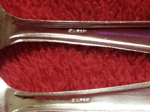 VINTAGE BABY SPOON AND FORK MAKRED JAPAN