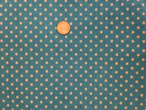 Vintage  Cranston Print Works V.I.P. Screen Print Teal Cotton Fabric 3 Yards 44