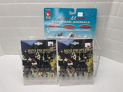 Bachmann Life-like HO Scale Figures Train Work Crew, People At Leasure, Animals 