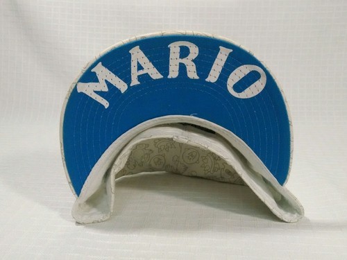 Super Mario Hat Brothers Flat Bill Cap Nintendo Enemies White Video Games Sm Med