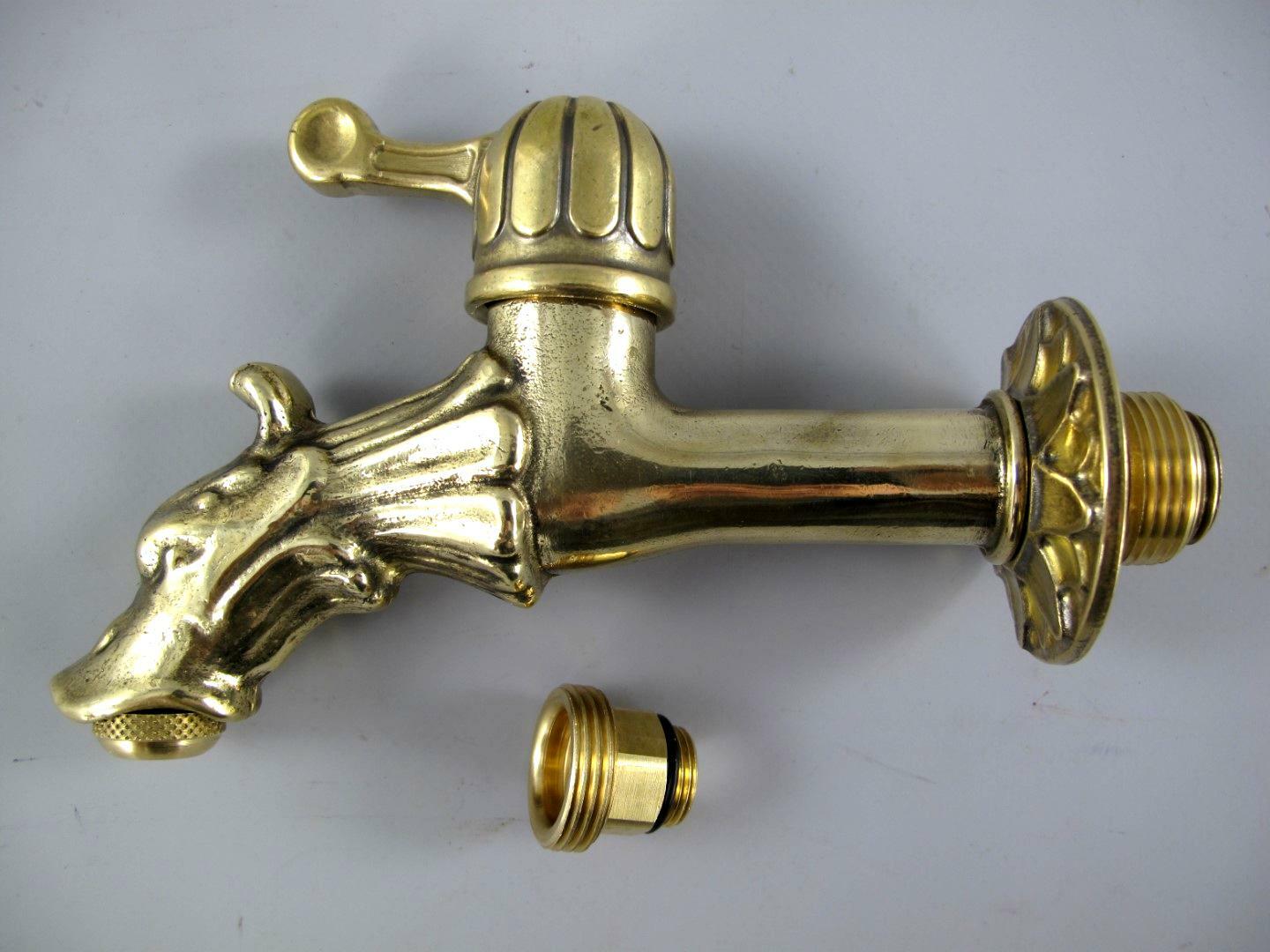 Hebel Wasserhahn Auslaufventil Messing 1/2 bis 3/4 Zoll Antik Stil Drache L.18cm eBay