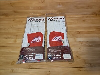 Mizuno Team Pro Batters Glove Adult PAIR Small Red Vintage NOS MLB Baseball