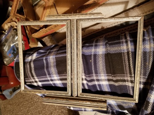 Antique Double Wood Swivel Picture Photo Frame 7 1/8