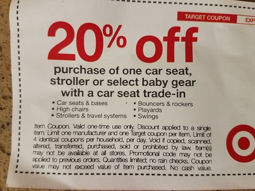 Target 20% Off Coupon Car Seat, Stroller, Baby Gear Exp 10/6/18 &Target.com only