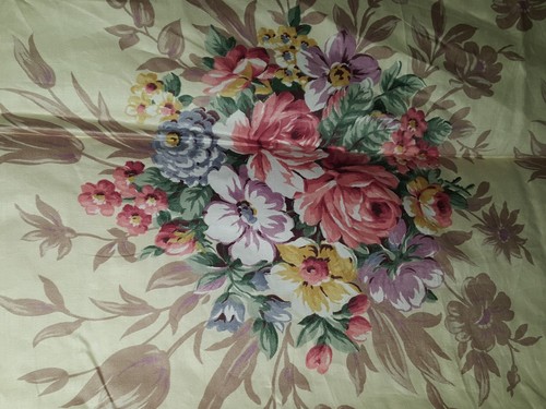 17 Repeats in HIGH END 1940s UNUSED floral fabric Really an incredible look WOW!