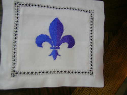 NEW dried French lavender sachet small pillow embroidered white cotton FRANCE