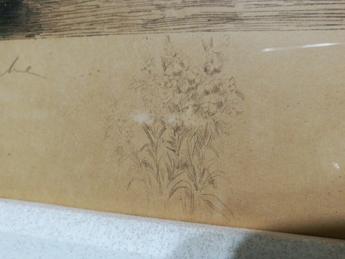 X large Original etching signed by Jennie browmscombe,h 32 1/4