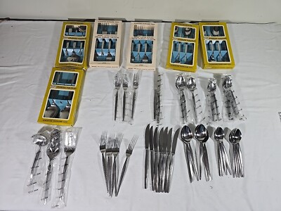 EKCO ETERNA EPIC PRINCE FLATWARE CUSTOM MCM DANISH DESIGN MOSTLY NOS 70 PC. SET