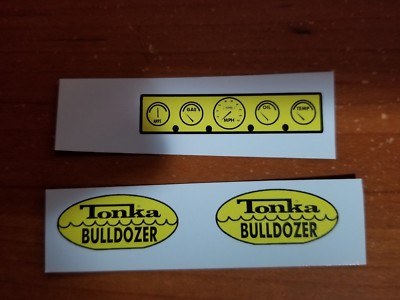 TONKA TRUCK  BULLDOZER VINYL PEEL AND STICK DECAL SET WITH DASH INCLUDED