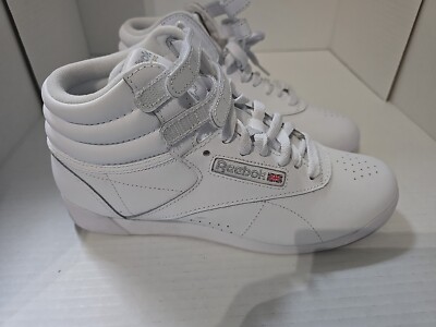 Reebok Women's Freestyle High Top Sneaker Style 2431 White/Sliver 6.5