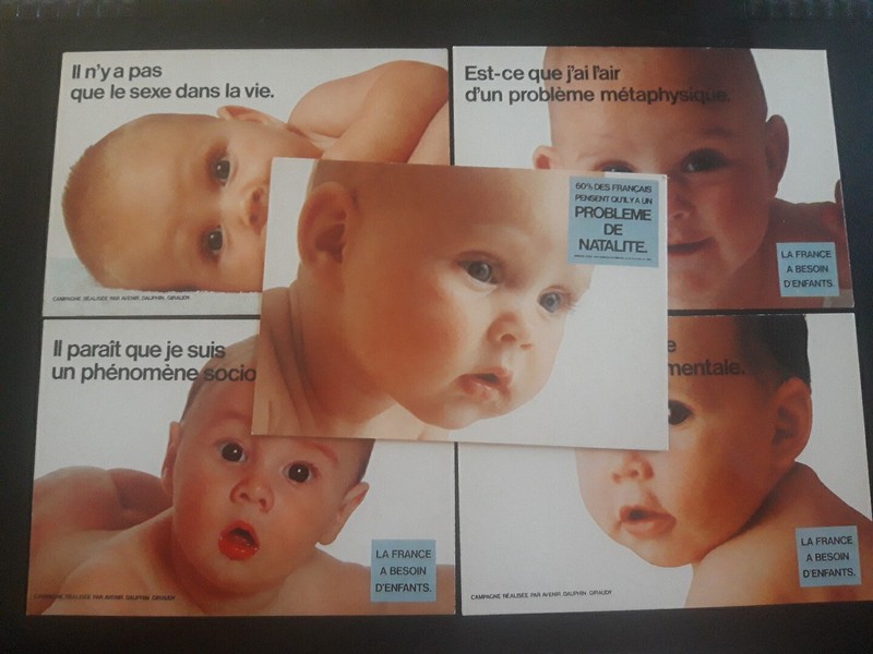 La France A Besoin D Enfants / Pu1 Ã  Pu5 / AnnÃ©Es 80 / Lot De 5 Cartes Postales