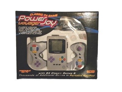 Power Joy Voyager Classic TV Handheld Gaming System 2 Controllers Power Cord