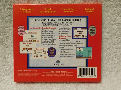 Cosmi Phonics 4 Kids Cd ROM Computer Program New