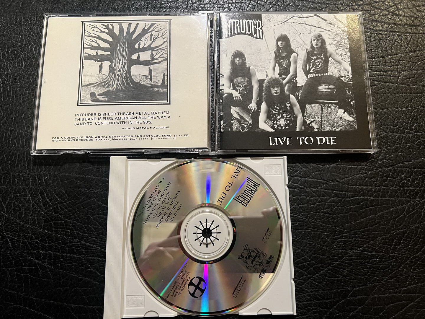 INTRUDER live to die ORG 100% 1ST CD IRON WORKS 1990 THRASH