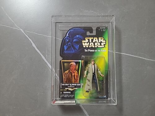 Star Wars 1996 Kenner POTF2 Green Card Han Solo Endor AFA U85