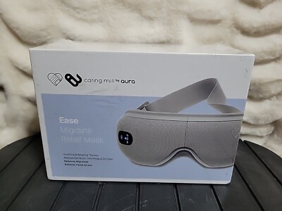 Caring Mill by Aura Ease Migraine Relief Mask Compression Massage Heat Bluetooth