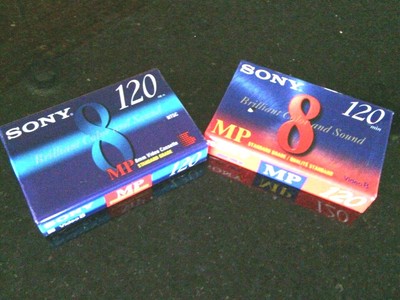 Sony Camcorder Blank Video Tapes 8mm MP 120 Pack 2 New Cassette Grade Sealed mp