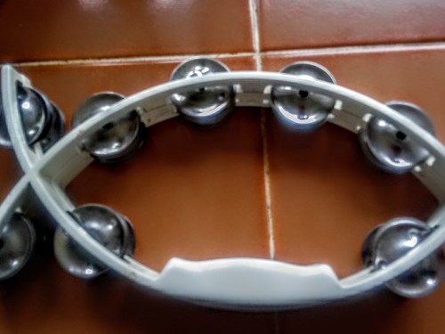 fish shaped tamborine white