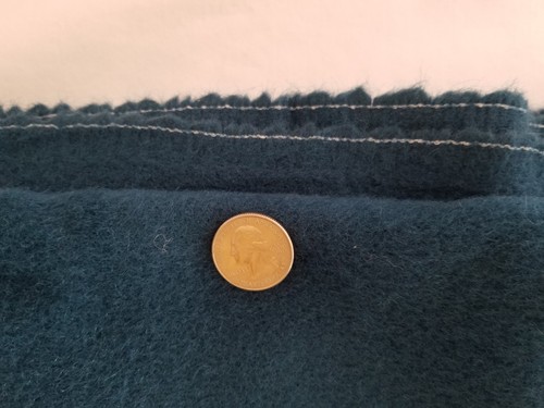 Vintage Felted Wool Fabric Solid Teal Blue/Green 58