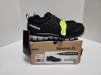 REEBOK SUBLITE CUSHION ALLOY TOE ATHLETIC WORK SHOES RB4041 Men 5.5 Woman 7.5