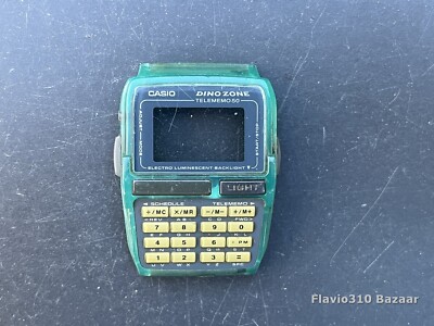 Rare & Authentic CASIO DBC-63 Data Bank DINO ZONE - Clear Green Case Bezel ONLY