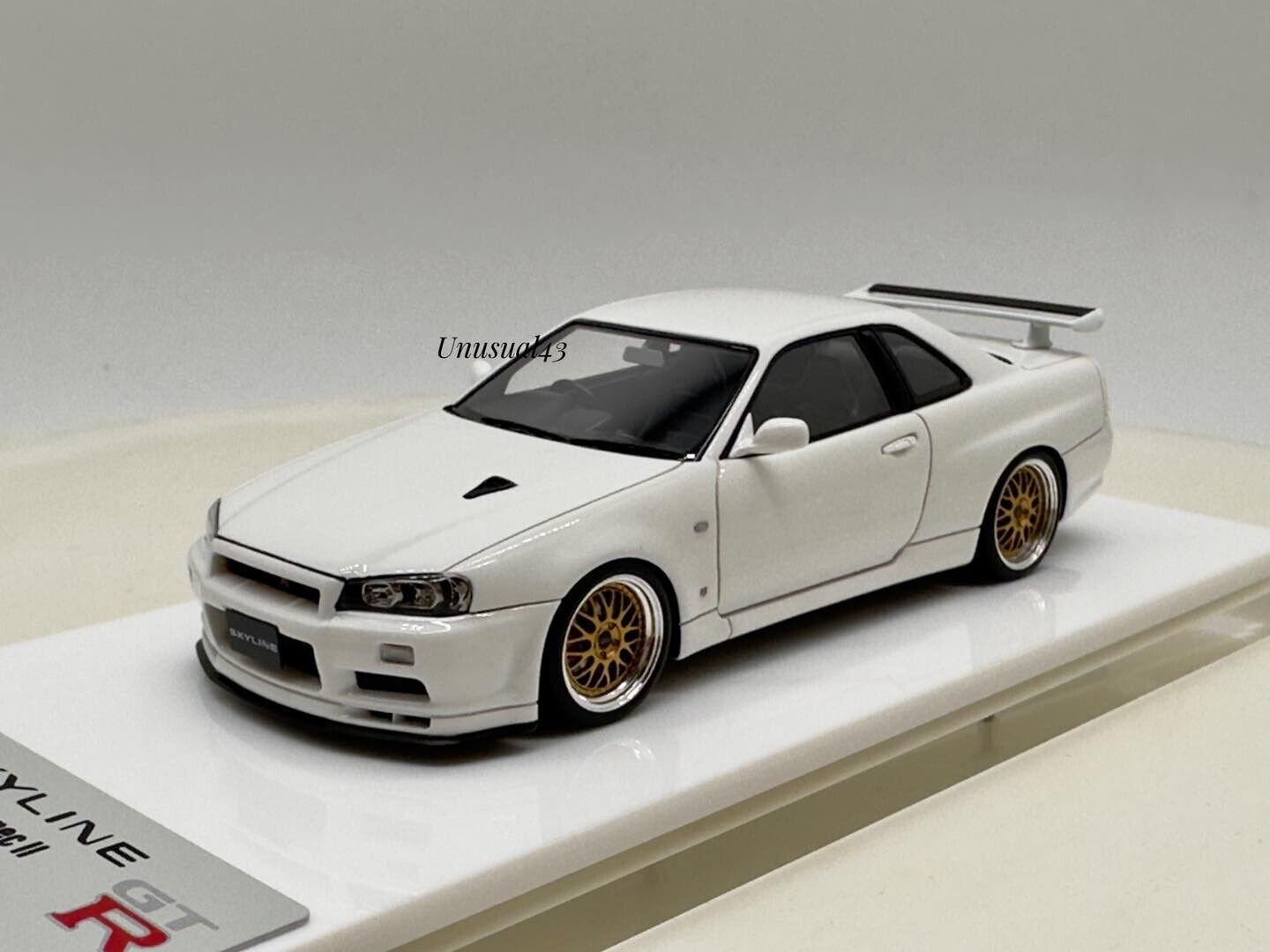 1/43 Make Up Nissan Skyline R34 GTR V-Spec ll White with BBS 1/43 Make Up Nissan Skyline R34 GTR V-Spec ll White with BBS