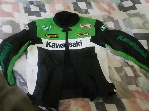 Men Kawasaki Leather Jacket Vintage Rarer Racing Motorcycle