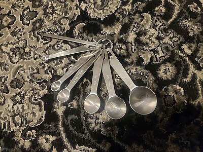 Measuring Spoons Stainless Steel Mini Set Of 7 Pcs 1/8 1/4 1/2 1 Tsp 1/2 1 Tbsp