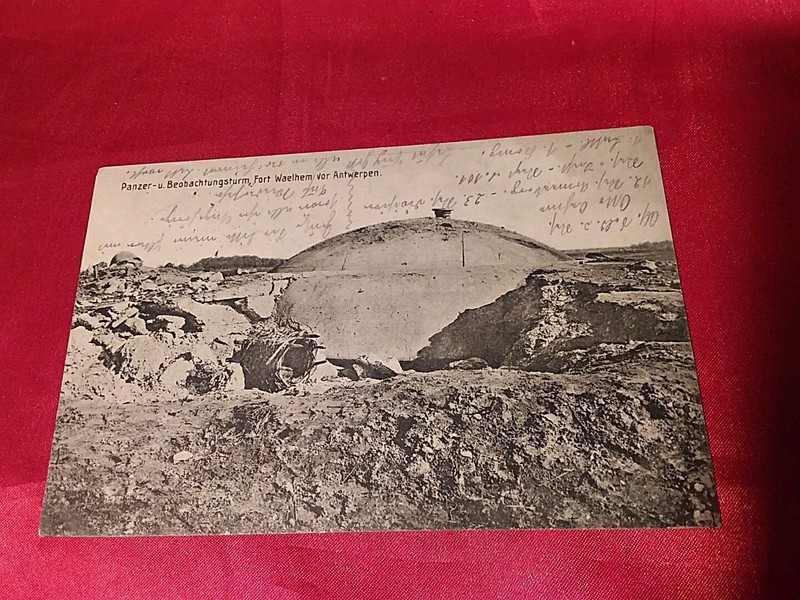 Antike Postkarte Ansichtskarte Panzer Beobachtungsturm Waelhem Antwerpen (2516)