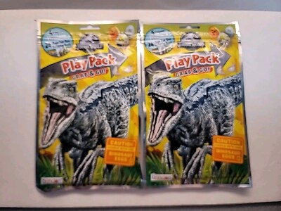 2 NEW Jurassic World Park Dominion Velociraptor Dinosaur Egg Play Pack Grab & Go