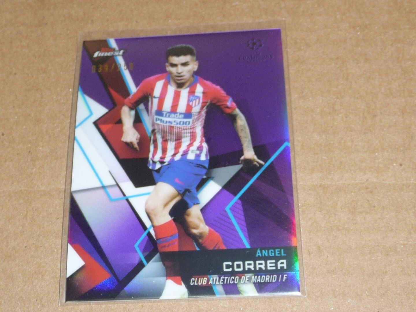 2018/19 Topps Finest SOCCER UEFA ANGEL CORREA PURPLE