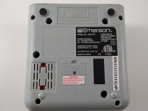 Emerson model CKS1702 Clock Radio lighted display alarm clock.