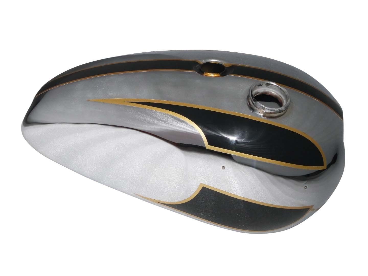 Thin Tripe Black Chrome Fits Triumph T140 Bonneville Petrol Fuel Tank 