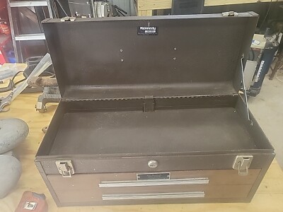 Vintage Kennedy Tool Box 220-9317 Steel 2-Drawer Good Condition 20'' Long 