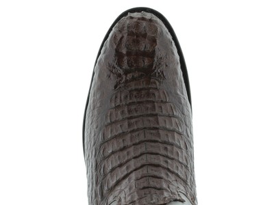 Pre-owned Western Mens Brown  Boots Crocodile Hornback Skin Real Leather Cowboy Roper