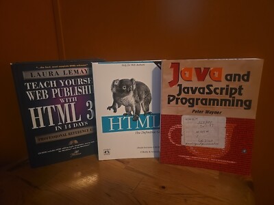 Lot Of 3 Computer Programming Books -JAVA AND JAVASCRIPT PROGRAMMING 