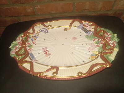 FITZ AND FLOYD 18'' Ceramic Holiday Nutcracker Sweets Platter Wow!