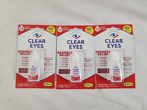 Clear Eyes Redness Relief Sterile Eye Drops Pack of 3x0.2 Ozs